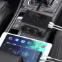 Adaptador de cargador de coche de 120 W, 3 enchufes, 4 USB, 12 V/24 V, divisor de enchufes con monitor de voltaje, interruptor independiente