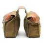 Motorcycle Bike Side Saddle Bag Canvas Luggage Khaki Bag 