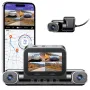 AZDOME M660 4CH 4 Lentes Tela IPS de 2,4 polegadas Gravador de direção WIFI GPS Câmera de painel com controle de voz inteligente Visão noturna