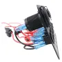 Auto Boot Schakelpaneel Waterdichte Digitale Voltmeter Dubbele USB-poort 12 Stopcontacten Combinatie Marine LED Rocker 5 Gang