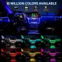 Strisce luminose a LED RGB 1 in 1 da 2 m, per interni auto, con controllo tramite app, lampada decorativa per cruscotto a LED al neon.