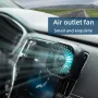 USB Car Vent Mini Fan Portable Air Conditioning Outlet Car Fan Gradient Colorful Atmosphere Light Small Fan Row Exhaust Fan