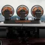5V/12V Three-Head Car Fan Cooling Air Small Portable 2 Speeds Electric Fans with Parking Number Plate For Truck Vehicle Ship Van