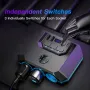 120W Car Charger Adapter 7 in 1 4 USB 3 Socket Splitter Charge Independent Switches DC Outlet Voltage Display With Compass