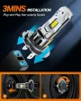 SEALIGHT S2S-H7 Pair Car Front LED Headlight Car Headlamp Hi/Low Beam Super Brightness Light Bulb 6500K Cool White