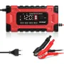 FOXSUR 12V 24V 10A Battery Charger with Intelligent Repair Screen Display for Cars and Motorcycles