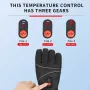 5-Finger Winter Motorcycle Gloves 3 Gears Temperature Adjustment Full Palm Leather Touchscreen Heating with 5000mAh Battery