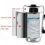 12V/24V Car Electric Heating Mug Water Heater Thermos Stainless Steel Heating Kettle Electric Cup Heating Water Cup Car Water Heater Insulation Cup