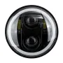 5.75'' 75W 6000K DRL Amber Halo Angle Eyes Projector LED Round Headlights Low/High Beam Turn signal Light