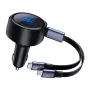 Ricarica rapida per auto con cavo retrattile tipo C per interfaccia Apple, doppia porta di uscita per caricabatteria per auto, testa di ricarica super veloce.