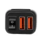 Motosiklèt Charger SAE nan USB Adaptè Doub USB Vit Charger 12V Voltmeter ak On / Off Power Switch pou GPS
