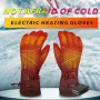 5-Finger Winter Motorcycle Gloves 3 Gears Temperature Adjustment Full Palm Leather Touchscreen Heating with 5000mAh Battery