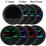 Turbo Boost Gauge Vacuum Pressure Meter 7 Color LED 1~2 Bar Black Len UK 2\\ 52mm