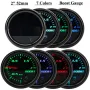 Turbo Boost Gauge Vacuum Pressure Meter 7 Color LED 1~2 Bar Black Len UK 2\ 52mm