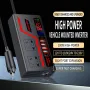 Inverter Mobil 12V ke 110V 24V ke 220V Konverter Mobil Truk Multifungsi 200W Soket Pengisian Daya Mobil Tampilan Digital Cerdas