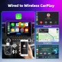 Adattatore 2 in 1 per Android Auto CarPlay cablato-wireless, Plug & Play, Assistente vocale con BT 5.0, WiFi 5GHz