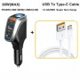 Soket Pengisi Daya Cepat QC Mobil OZIO 66W+PD 20W 12V-24V untuk Semua Model Mobil