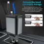Carregador de carro 4 em 1 de 120 W com carregamento rápido, carregador USB retrátil com luz ambiente e 2 portas USB, adaptador tipo C, cabo de porta de carregador Apple
