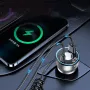 2'si 1 arada 190W Araç Çakmak Şarj Cihazı Geri Çekilebilir Veri Kablosuyla Hızlı Şarj Araç Şarj Adaptörü Soketi USB Dönüştürücü