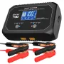 HTRC P10X2 12V 24V 10A Auto Motorcycle Battery Charger AGM Intelligent Repair Dual Channel Smart Car Battery Charger Lithium Lifepo4 Lead-Acid(AGM/Gel/SLA) for Car Boat