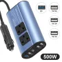 TATALIKEN Araba Güç İnvertörü 300/500W 12V ila 110V / 220V 6'sı 1 Arada Çoklu Çıkış İnvertörü Değiştirilmiş Sinüs Dalgası Araba Güç Dönüştürücüsü AB/ABD Standart Soketleri