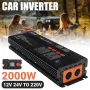 XUYUAN 2000W Power Inverter 12V 24V To 220V Solar Home Power Converter With Digital Display