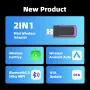 2-in-1 Wired to Wireless CarPlay Adapter /Android Auto Adapter Plug & Play Voice Control bluetooth 5.0 5GHz WiFi