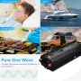 AUTSOME 12V to 220V Converter Pure Sine Wave Power Inverter Car Solar Dual USB Charger With LED Display