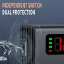 Inverter Mobil 12V ke 110V 24V ke 220V Konverter Mobil Truk Multifungsi 200W Soket Pengisian Daya Mobil Tampilan Digital Cerdas