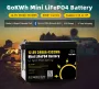 GOKWH 12V 340AH Vehicle Storage Box 4352Wh Mini LiFePO4 Battery Built-in 200A Bluetooth BMS