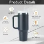 Hooked On Wood 1200ML 40oz Hot Cold Water Bottle Cup 304 Stainless Steel Travel Coffee Mug Water Bottle Insulated Ice Beverages Cup