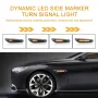 Pair Amber Flowing Water LED Turn Signal Side Marker Light for BMW 3 Series E36 E46 E90 E91 1 Series E81 E82 E87 E88