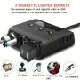 Adaptador de cargador de coche de 120 W, 3 enchufes, 4 USB, 12 V/24 V, divisor de enchufes con monitor de voltaje, interruptor independiente