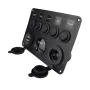 Auto Boot Schakelpaneel Waterdichte Digitale Voltmeter Dubbele USB-poort 12 Stopcontacten Combinatie Marine LED Rocker 5 Gang
