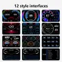 P2 HUD OBD2 Ekranı Eğim Ölçerli Baş Üstü Göstergeli Araba GPS Hız Göstergesi RPM Ölçer Araç Bilgisayarı