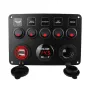 Auto Boot Schakelpaneel Waterdichte Digitale Voltmeter Dubbele USB-poort 12 Stopcontacten Combinatie Marine LED Rocker 5 Gang