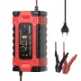 FOXSUR 12V 24V 10A Battery Charger with Intelligent Repair Screen Display for Cars and Motorcycles