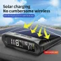 Tachimetro digitale GPS universale ad energia solare per auto, display HUD wireless, mph, KM/H, tachimetro, tempo, velocità, allarme, temperatura, altitudine