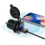 12-24V QC 3.0 Fast Dual USB Charger Touch Switch Waterproof Accessory For Motorcycle Car Truck Boat