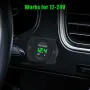 DC 12V 24V Dijital LED Araba Yuvarlak Voltaj Ölçer Paneli Su Geçirmez Voltmetre Test Cihazı LED Dijital Ekran Montaj Plakası Gerilim Ölçer Ölçer Terminallerle Tekne Deniz Aracı Motosiklet Kamyon için