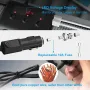 Adaptador de cargador de coche de 120 W, 3 enchufes, 4 USB, 12 V/24 V, divisor de enchufes con monitor de voltaje, interruptor independiente