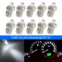 10-Pack T5-B8.5D Single Dome LED Car Light Indicator Light Width Light 5050SMD1 LED Instrument Light Instrument Panel Light High Brightness