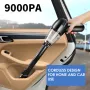 9000Pa Car Vacuum Cleaner 120W Handheld Cordless Rechargeable Vacuum Cleaner Car and Home Dual-Use Wet and Dry