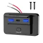 3 Port Car Charger Socket Multiple Device Charging 12V RV USB Outlet 72W Dual USB C 36W and Dual QC 3.0 18W Port for Car Bus RV Truck