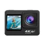 AUSEK 4K 60fps Action Camera with Dual Screen Sport Camera Anti-Shake Remote Control Video Wifi Oet Wide Angle DV Camera Sports Camera 30m Waterproof Ratingutdoor Cycling Helm