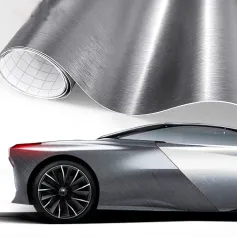 Car Interior Sticker 3D Metallic Silver Film Electroplating 30cm*150cm Car Stickers Matt Brushed Aluminum Vinyl Wrap Film Self Adhesive Air Release Waterproof PVC Protection Stickers