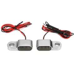 2個 12V オートバイ LED ウィンカーインジケーターライト ハンドルバーマウント アンバー アルミ合金