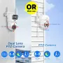 Hiseeu WK-4HS03 3K 6MP 5X Digital Zoom Dual Lens WiFi Camera with 10CH NVR Security Camera System Kit Full Color Night Vision Human Detection APP Remote Viewing P2P Video CCTV Surveillance Outdoor Camera System IP66 Waterproof