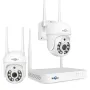 Hiseeu WK-2HD205 2 Cameras 5MP WiFi CCTV PTZ Camera Security System Kit 10CH NVR Recorder AI Motion Tracking IP Camera Set Video Surveillance System EU Plug