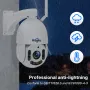 Hiseeu 30X Zoom 5MP WiFi PTZ Camera Wireless Color Night Vision 2-way Audio IP66 Waterproof Face Humanoid Detection 2D&3D Noise Reduction Support ONVIF2.0 H.265 Outdoors IP Security Surveillance Camera